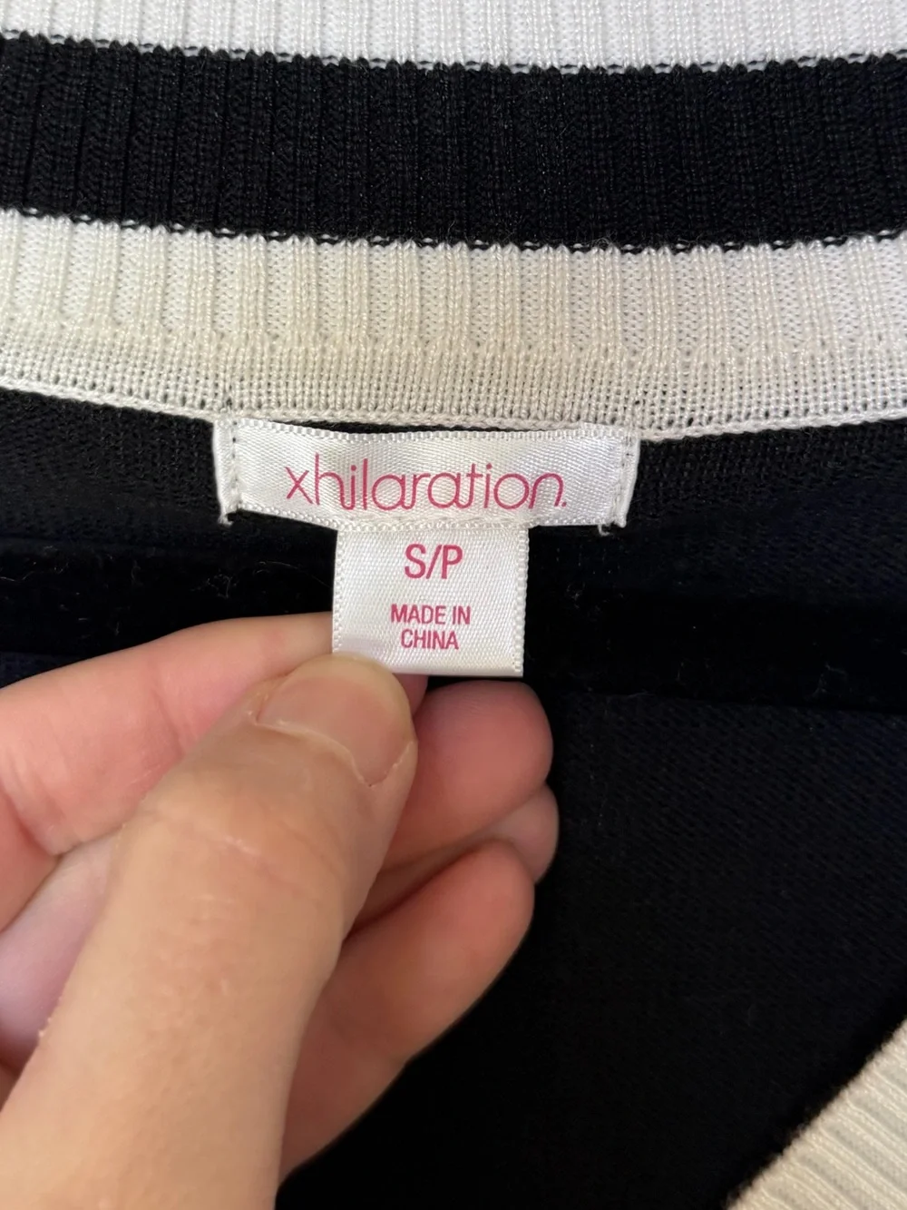 Target xhilaration Black White Striped Varsity Style Mini Dress
